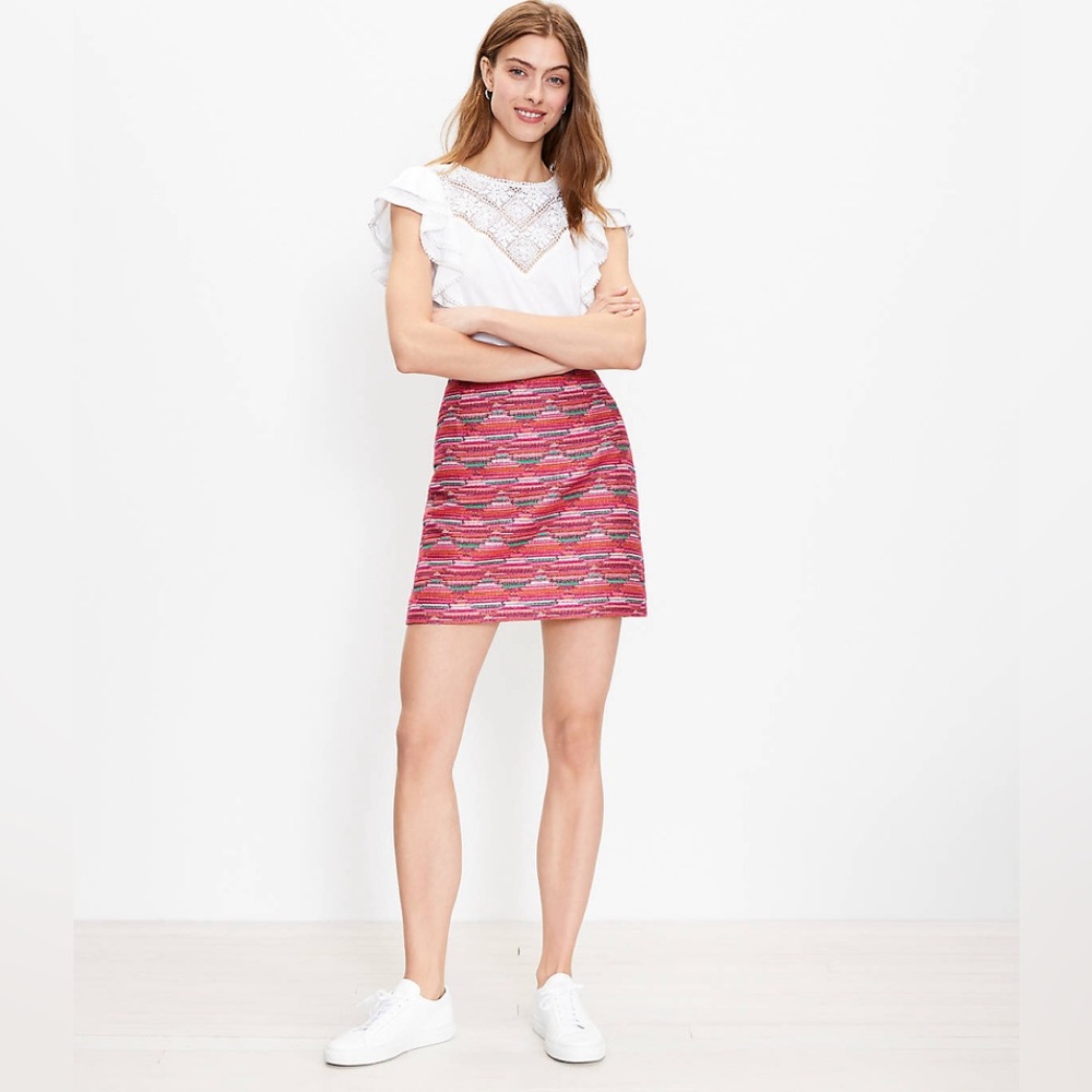 LOFT Ikat Jacquard Mini Skirt